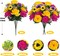 Artificial Cemetery & Memorial Flowers – Silk Dahlia, Rose & Pansy Bouquet with Vase, Indoor/Outdoor Gravesite Decoration, Wedding and Table Centerpiece (2 Bunches)